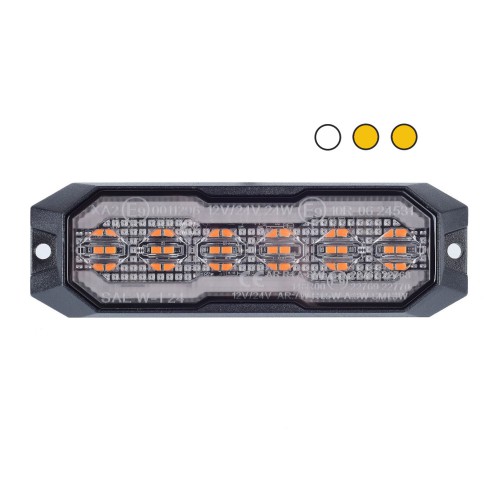 Piloto LED Dual de Posición Blanco/Ámbar con Estroboscópico Ámbar 12-24V Homologado A/SM1 R10 R65 XA2 – Suitron ST70AWA