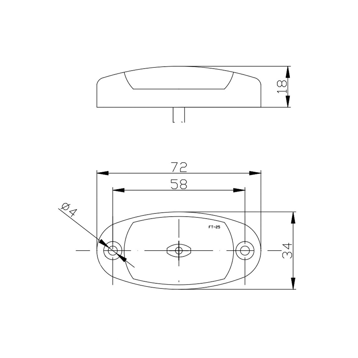 PILOTO POSICIÓN DELANTERO, TRASERO Y LATERAL LED 12/24V FRISTOM FT-025 LED