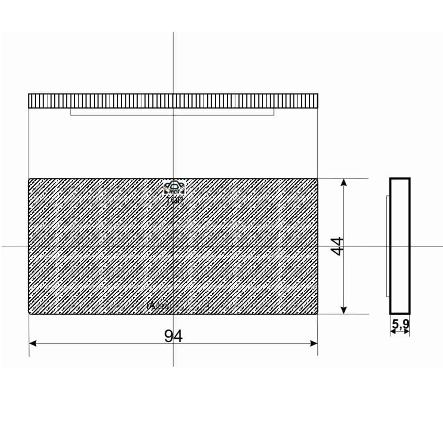 REFLECTANTE RECTANGULAR CON BASE ADHESIVA FRISTOM DOB-43