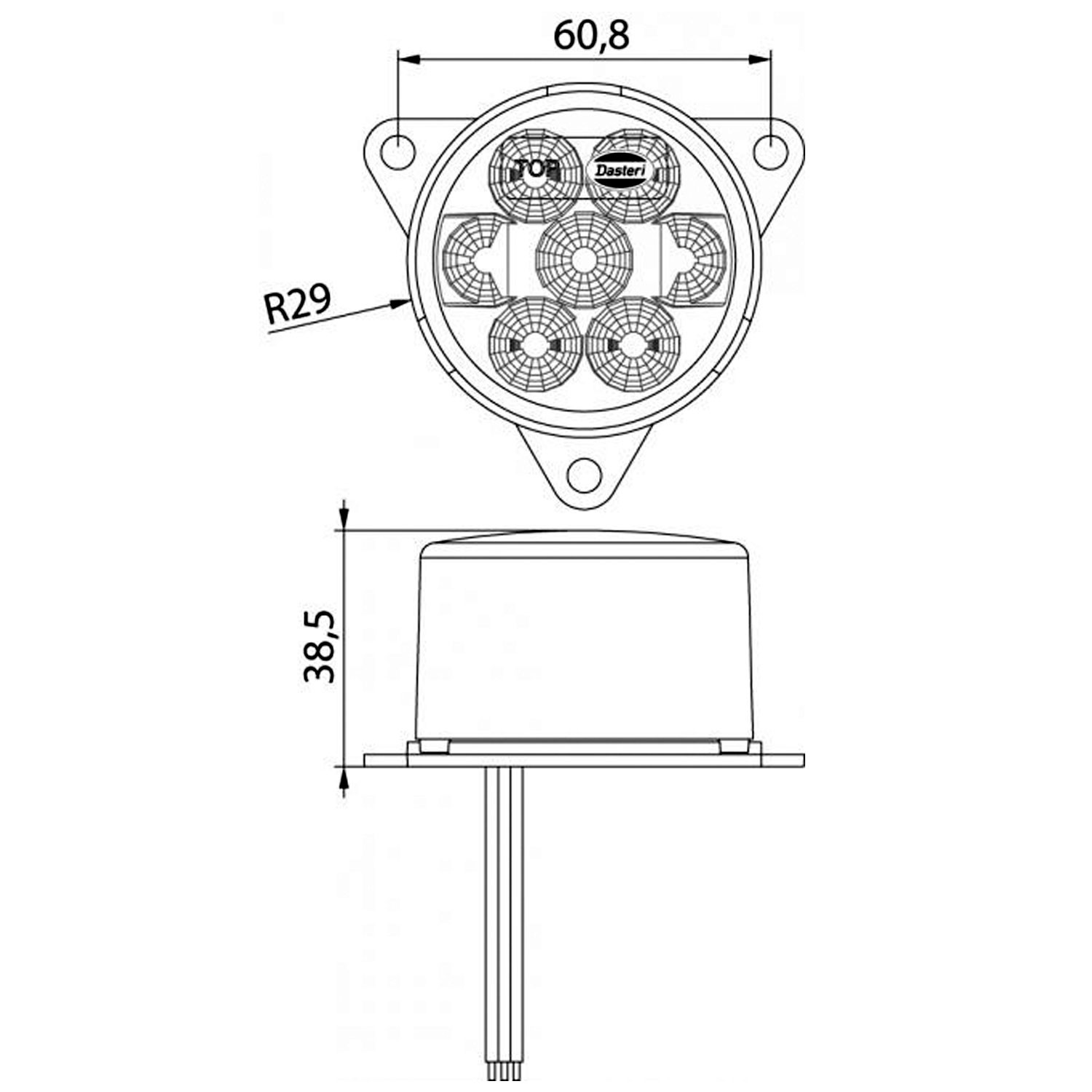 PILOTO INDICADOR DE DIRECCIÓN TRASERO LED 12/24V DASTERI DSL0400DIR