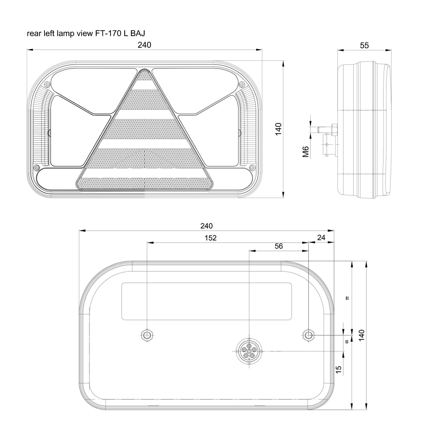 PILOTO TRASERO LED 6 / 7 FUNCIONES 12/24V FRISTOM FT-170 LED