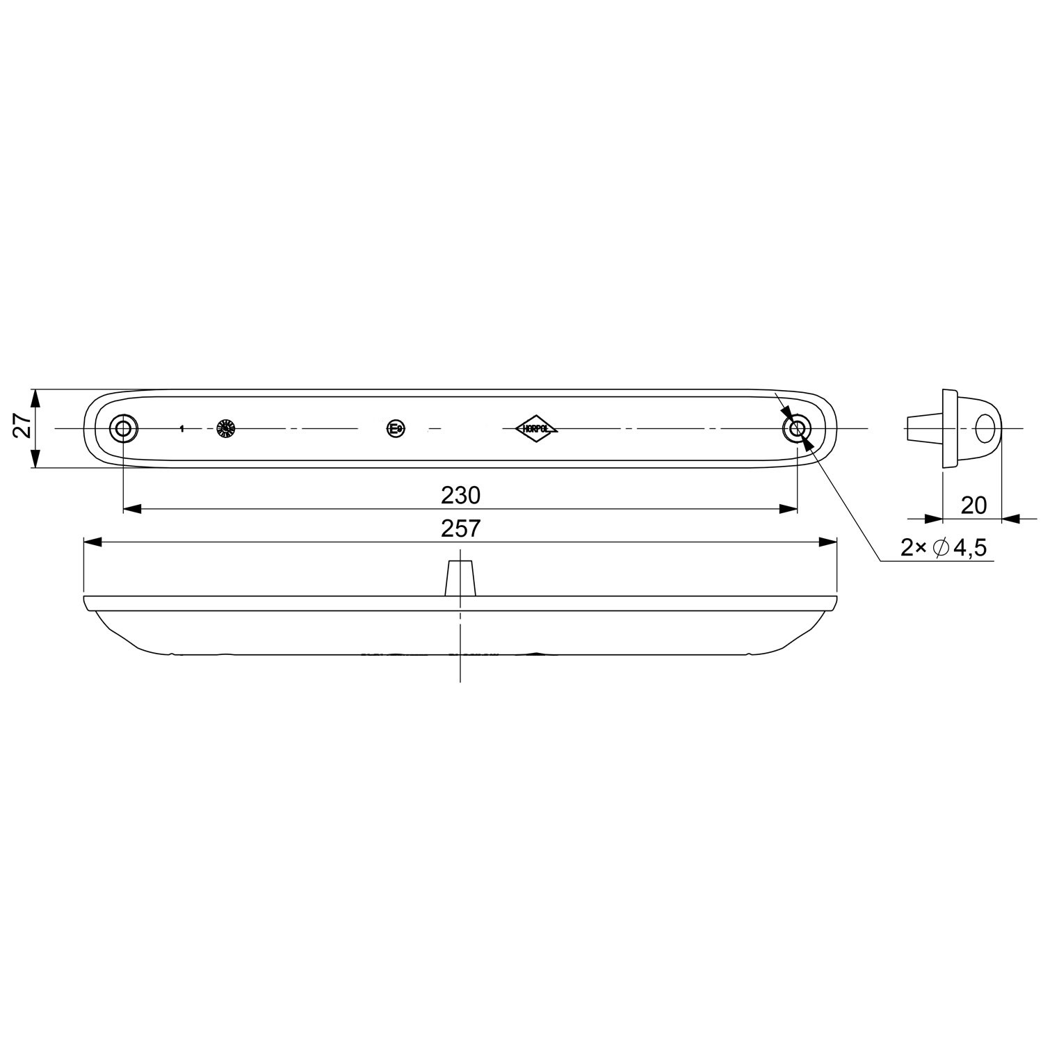 PILOTO TRASERO LED 3 FUNCIONES 12/24V HORPOL HOR86A LZD 2246