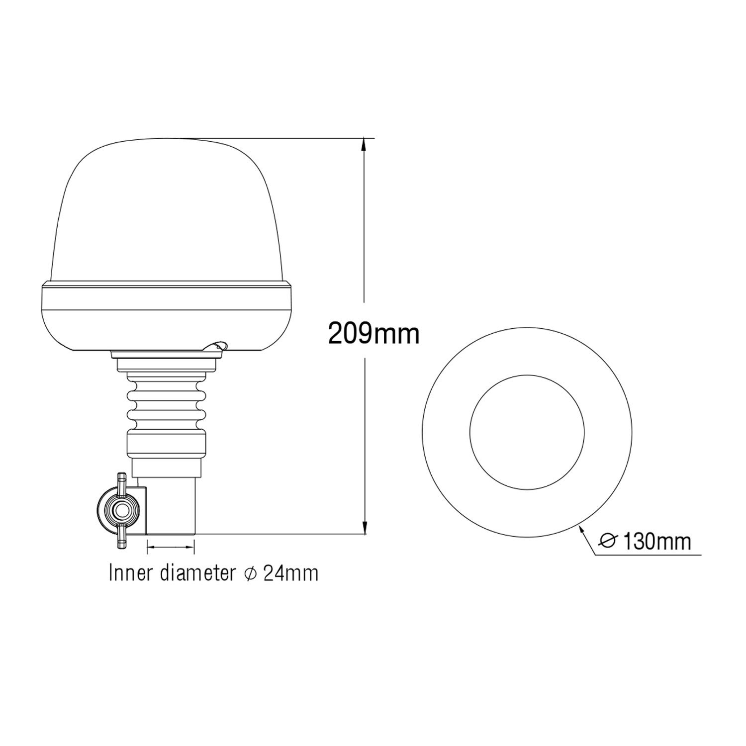 Faro rotativo / destellante led base flexible 7 funciones Homologad