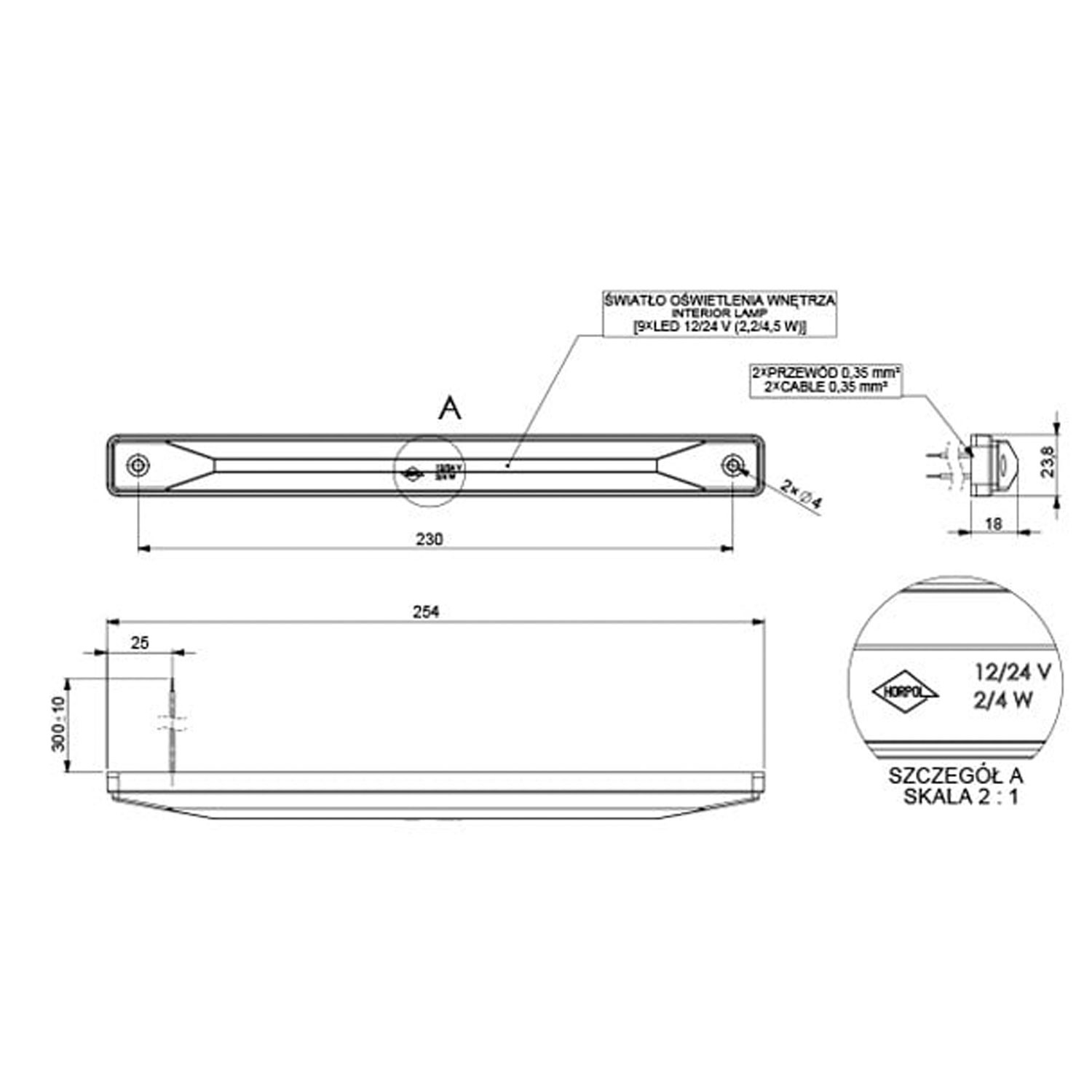 LUZ INTERIOR LED 12/24V HORPOL LWD 961