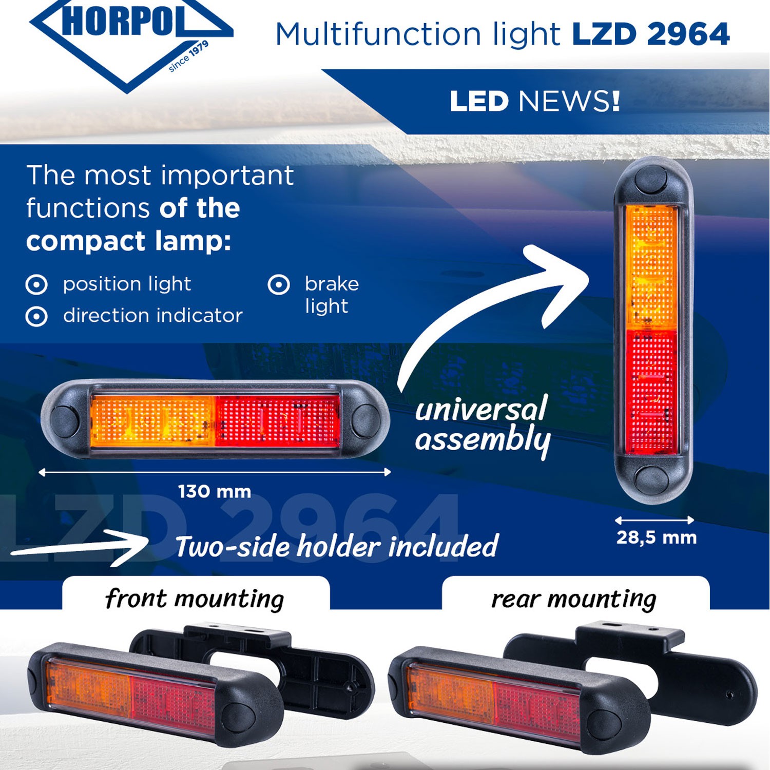 PILOTO TRASERO LED 3 FUNCIONES12/24V HORPOL LZD 2964