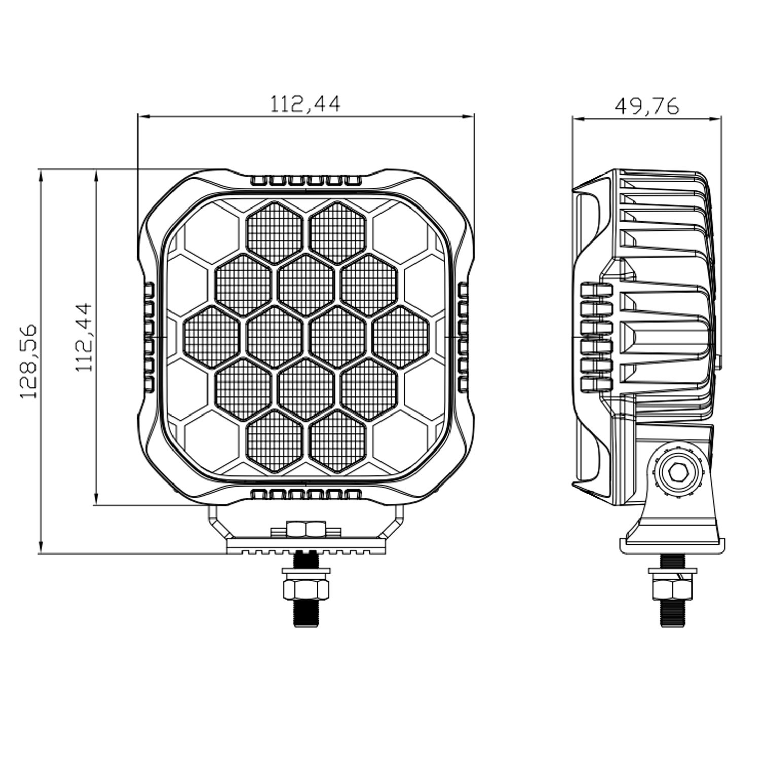 FARO DE TRABAJO LED 75W 5000 LÚMENES 12/24V SUITRON ST4490S HONNEYCOMB