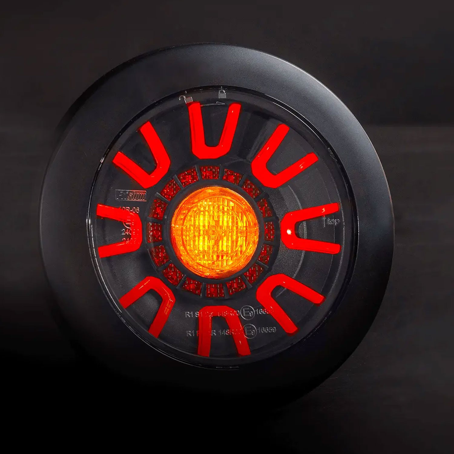 PILOTO TRASERO LED 3 FUNCIONES 12/24V MARCO NEGRO  FRISTOM FT-313 LED BLACK