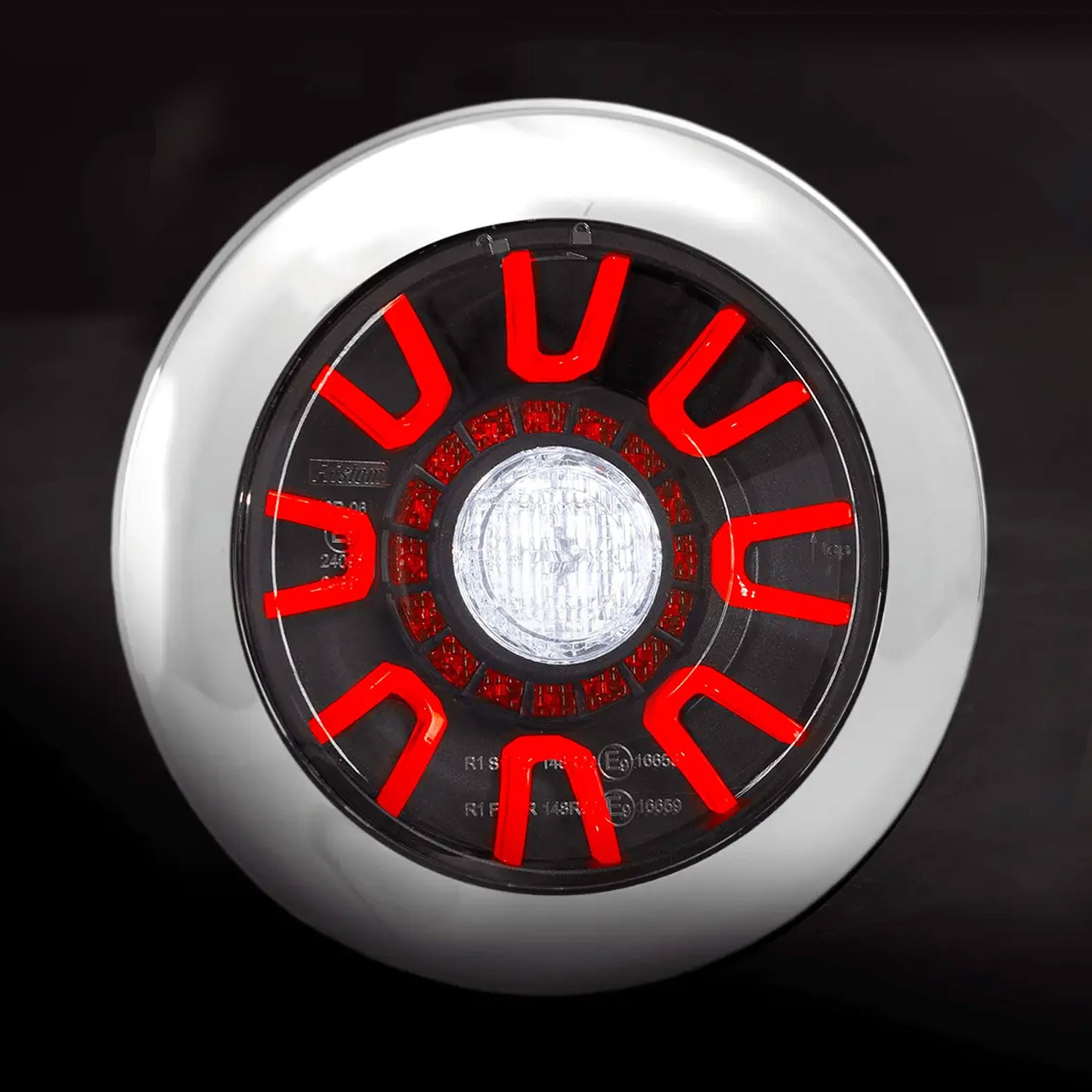 PILOTO TRASERO LED 3 FUNCIONES 12/24V MARCO CROMADO FRISTOM FT-314 LED CHROME