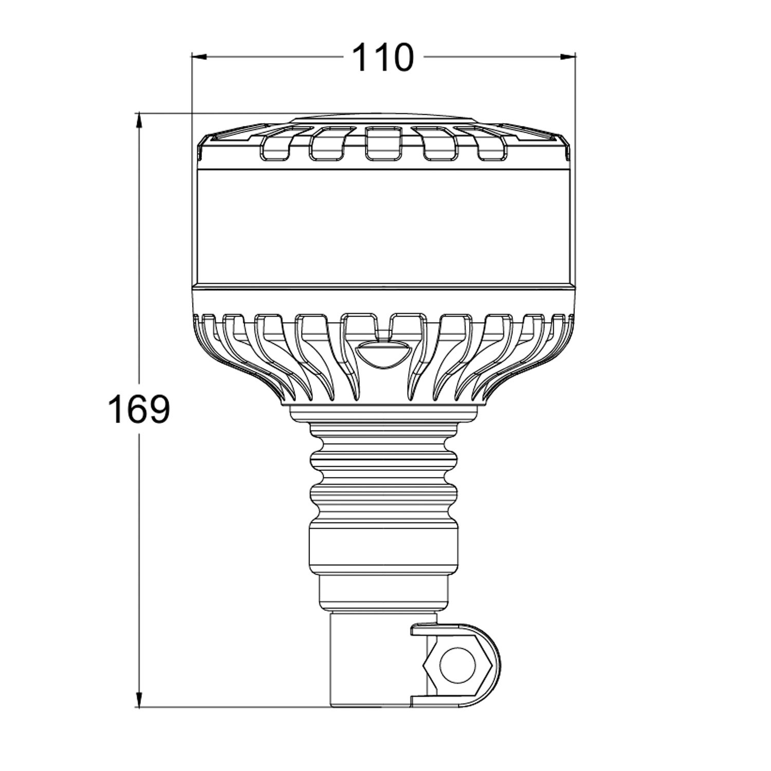 ROTATIVO / DESTELLANTE LED 12/24V 3 FUNCIONES BASE FLEXIBLE SUITRON STORMFLEX ST828P