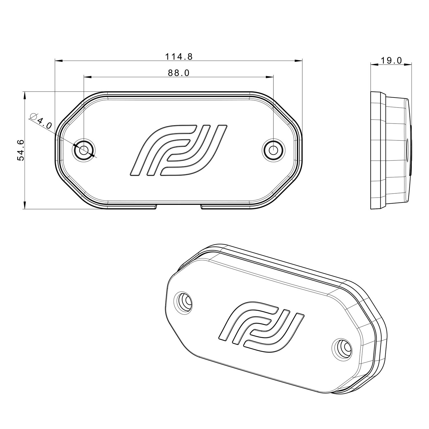 PILOTO LED DELANTERO TRASERO Y LATERAL 12/24V FRISTOM FT-078 LED
