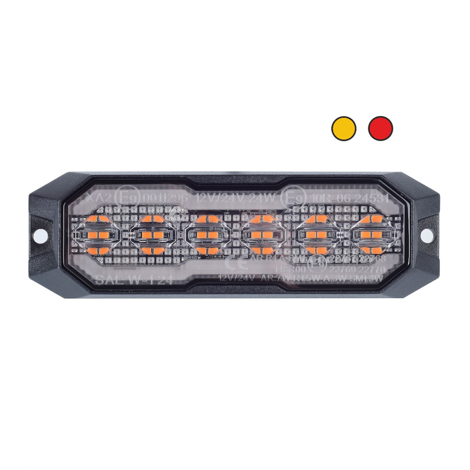 PILOTO ESTROBOSCÓPICO LED AMBAR + LUZ LATERAL 12/24V SUITRON ST3070H-SM1