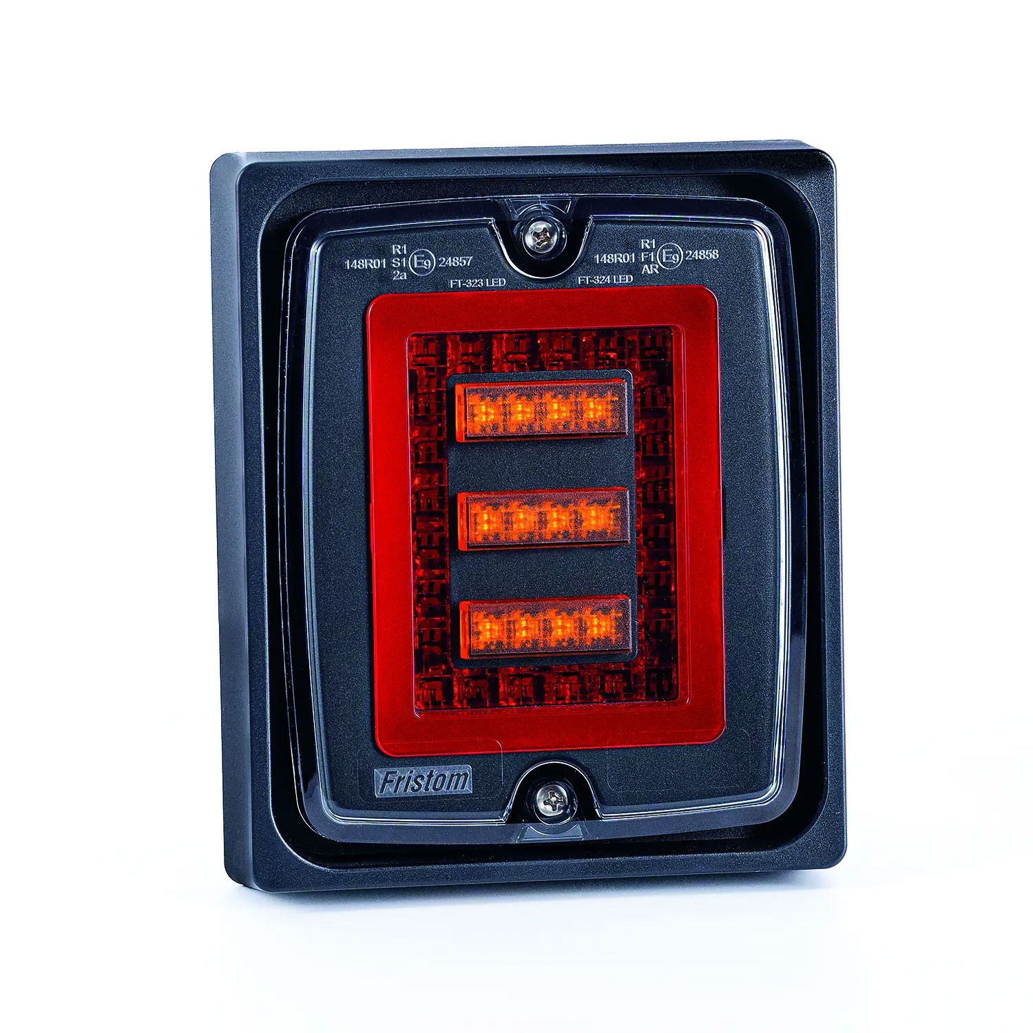 Piloto Trasero LED con Marco – Posición, Freno e Intermitente – 12-24V – Cable 1m – Homologado R1, S1, 2a – FT-323 LED FR1