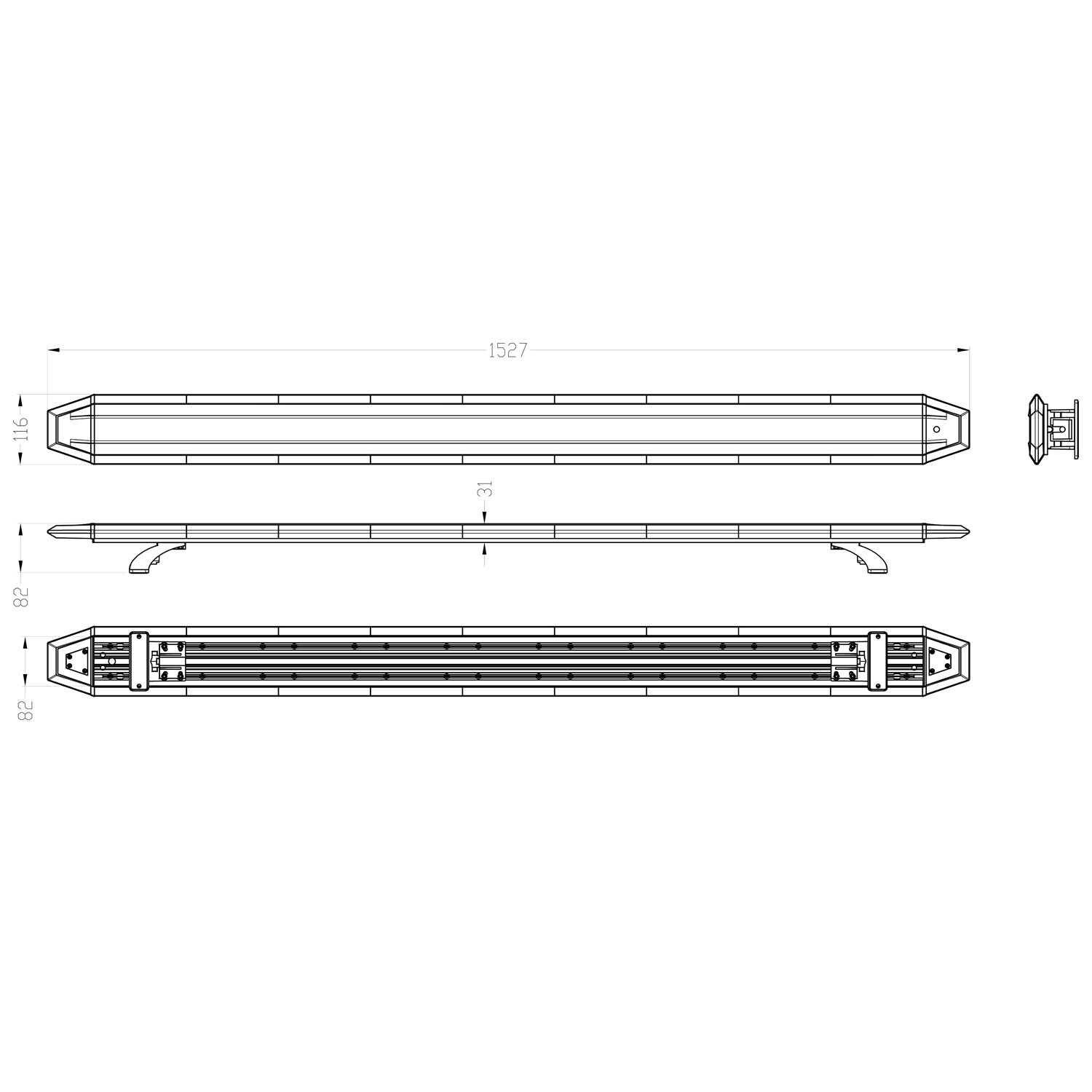Suitron Blade S ST4860AS | Puente LED Ámbar Ahumado 42" 1528mm | 10-50V Cable 5m | Homologado ECE R65 TA2 R10 | Sin Controlador