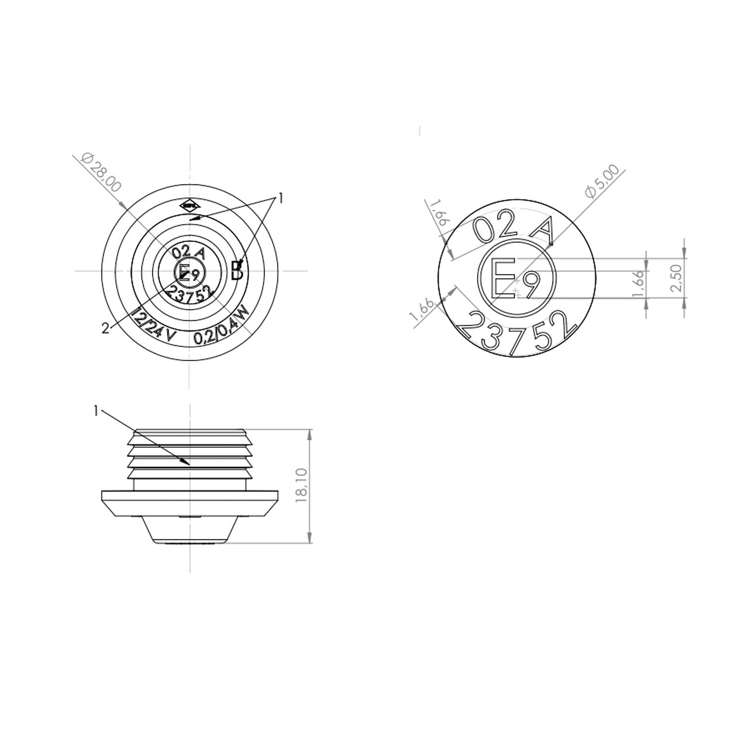 Medidas HORPOL HOR 109G Graphite